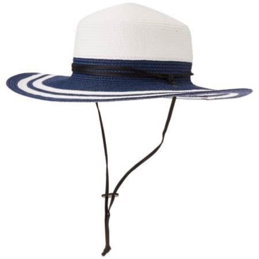 BRAND NEW women Columbia packable white navy sun beach hat upf 30 size L/XL